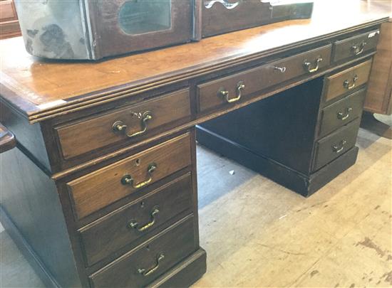 Leather top pedestal desk